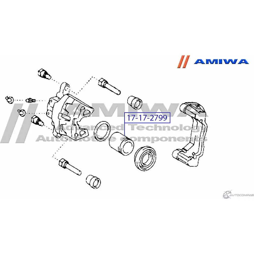 Поршень суппорта тормозного переднего AMIWA 1422491955 31 RIP 17-17-2799 EV6S864 изображение 1