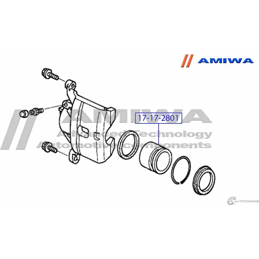 Поршень суппорта тормозного переднего AMIWA 17-17-2801 1422491878 QN5UL 58 IPPXIF изображение 1