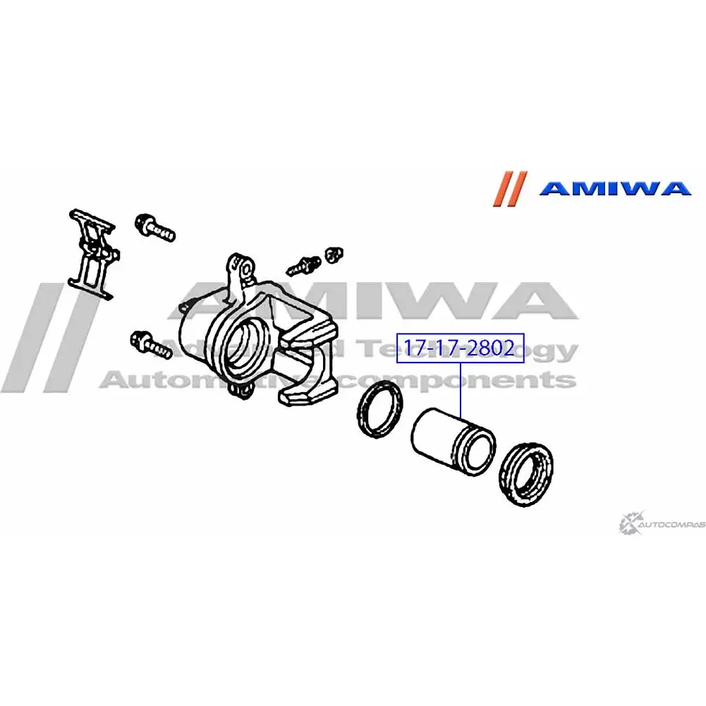 Поршень суппорта тормозного заднего AMIWA 17-17-2802 1422491879 53 PVP7F L114I изображение 1