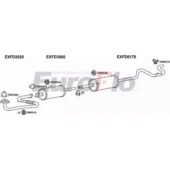 Система выпуска ОГ EUROFLO FDTRA25D 9036E 2HQM 1 55DSD4I 4363094 изображение 0