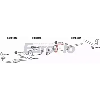 Система выпуска ОГ EUROFLO 9HH XPX 57IK989 FDTRA25D 9036L 4363100