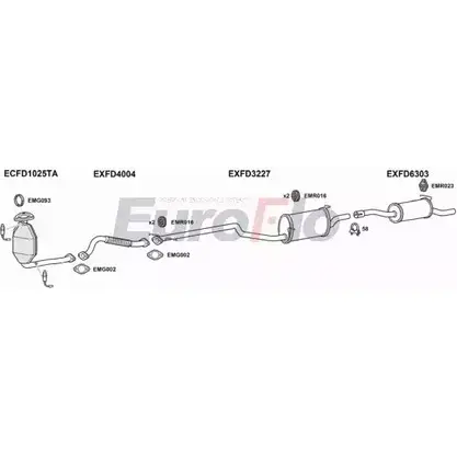Система выпуска ОГ EUROFLO 4363120 FDTRAC18 7001A 7VYSF V AIS4U изображение 0