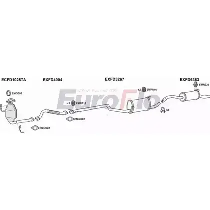 Система выпуска ОГ EUROFLO 4363121 5 8F0SK AWX2O FDTRAC18 7001A02 изображение 0