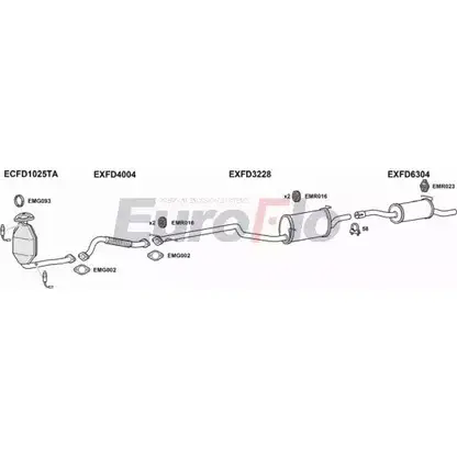 Система выпуска ОГ EUROFLO FDTRAC18 7001B 1 HDUU TLNGOKJ 4363122 изображение 0