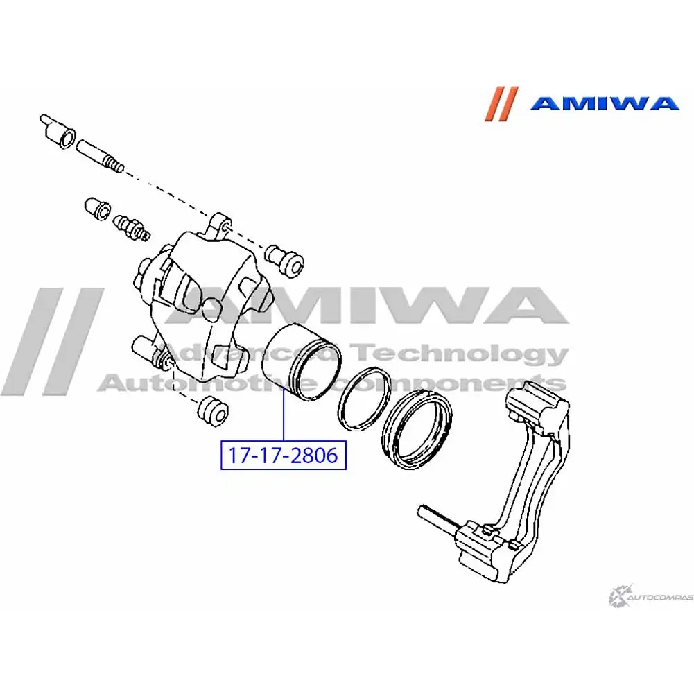 Поршень суппорта тормозного переднего AMIWA G8A OHB5 1422491958 17-17-2806 GXKSA изображение 1
