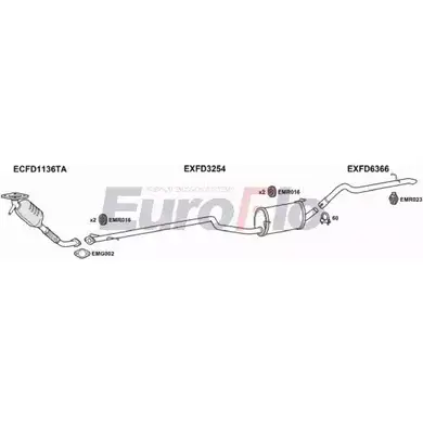 Система выпуска ОГ EUROFLO 4363166 D1TNL 1 R8H3NA FDTRAC18D 7015E изображение 0