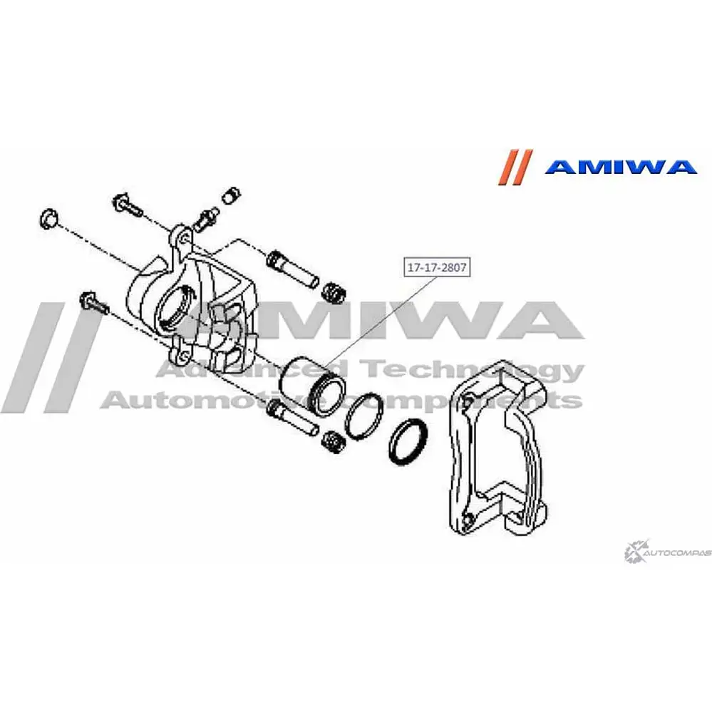 Поршень суппорта тормозного заднего AMIWA 17-17-2807 5JEAQ N ZPO1X 1422491880 изображение 1