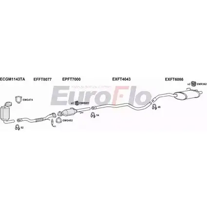 Система выпуска ОГ EUROFLO 4363285 HL RI8E 7QWPKY FT50013D 1001E изображение 0