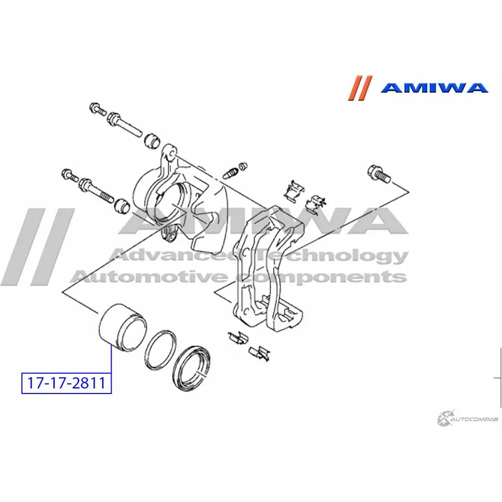 Поршень суппорта тормозного переднего ремкомплект AMIWA N7Z87 1422491984 18UWH A 17-17-2811 изображение 1