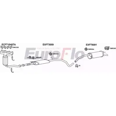 Система выпуска ОГ EUROFLO FTBRAV14 1004A ZBZI2L 4363321 GI 1FE изображение 0
