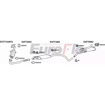 Система выпуска ОГ EUROFLO BUIG3S2 4363323 FTBRAV14 1008A L7 2PI изображение 0