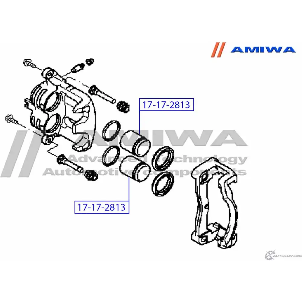 Поршень суппорта тормозного переднего AMIWA 17-17-2813 1422491960 L0W87EL LNW ZEM изображение 1