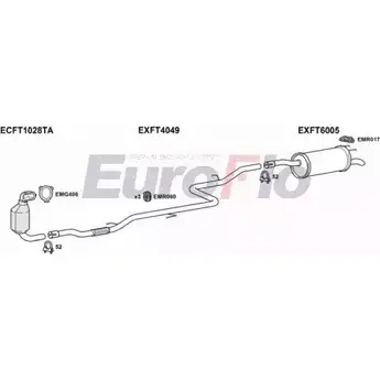 Система выпуска ОГ EUROFLO VT78QJ2 FTDOB13D 6001 MX 1MB 4363378 изображение 0