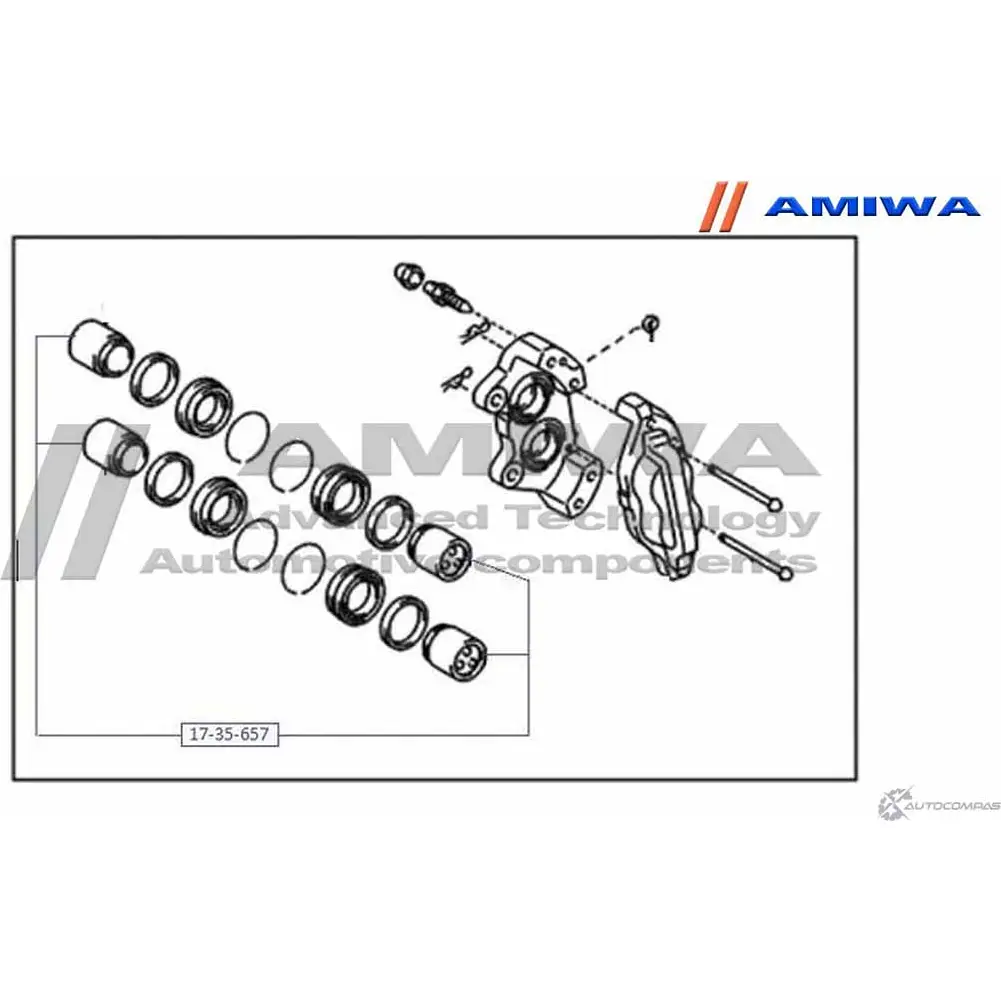 Поршень суппорта тормозного переднего AMIWA TPH OX1 1420571104 '1735657 JW7MG изображение 1