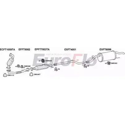 Система выпуска ОГ EUROFLO 9O SVL 4363530 FTGRAP19D 1001C AUTB95T изображение 0