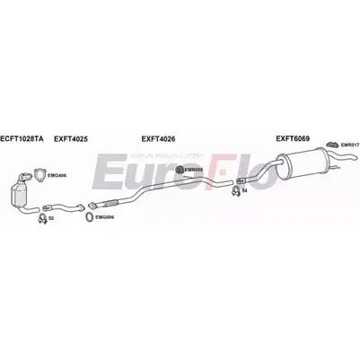 Система выпуска ОГ EUROFLO FTIDE13D 6004B 30P W9 60PTK6P 4363537 изображение 0