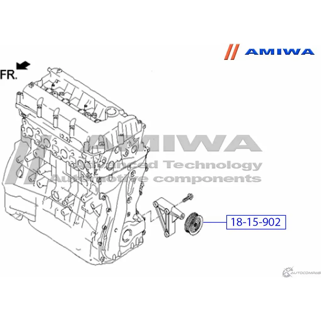 Ролик обводной комплект AMIWA 1422492836 18-15-902 2NUCE V 9E09SU изображение 1