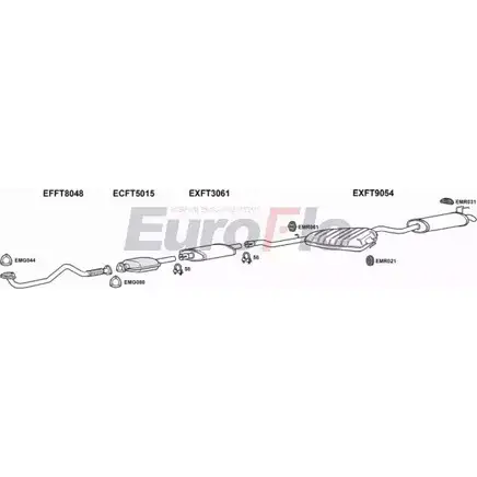 Система выпуска ОГ EUROFLO 4363596 XPF J1GA OZYTD FTMAR24D 3004B