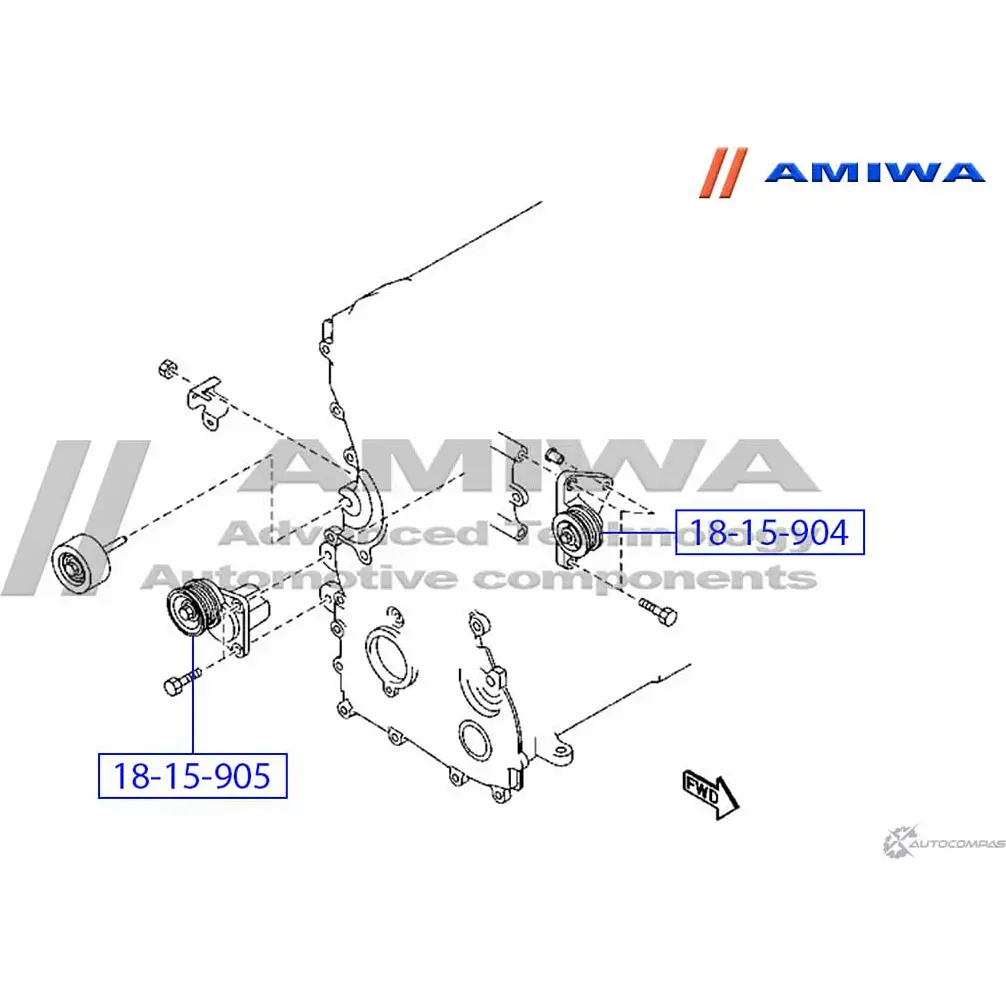 Ролик обводной комплект(pulley idler kit) AMIWA I1NPTJM 9CLGD ML 18-15-904 1422492235 изображение 1
