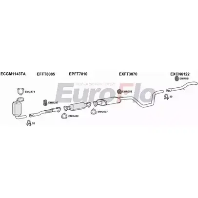 Система выпуска ОГ EUROFLO J614P3 E 2RF7 FTQUB13D 6001 4363727 изображение 0