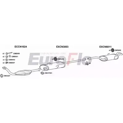 Система выпуска ОГ EUROFLO 4363762 94EEJY 3 QEAU9P FTSCU20D 7001A изображение 0