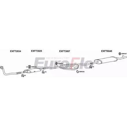 Система выпуска ОГ EUROFLO FTTEM19D 2001B 2H51E T 4363844 RUMX0 изображение 0