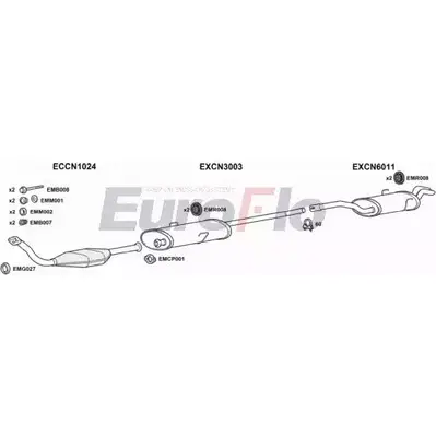 Система выпуска ОГ EUROFLO 0 IABQ6B 3QVKP74 4363892 FTULY20D 6001 изображение 0