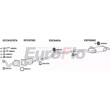 Система выпуска ОГ EUROFLO IRU4 GG 4363899 FTULY22D 6001B CXQAYA изображение 0