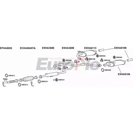 Система выпуска ОГ EUROFLO HAACC24 3001B PB 0XS 4363977 H9YSNU7 изображение 0