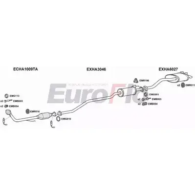 Система выпуска ОГ EUROFLO 0WWZA9 4364032 WM FGWL HACIV16 1032B