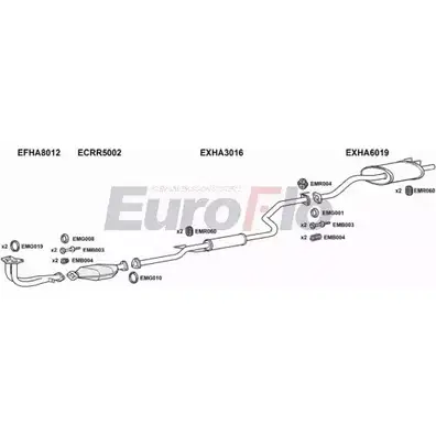 Система выпуска ОГ EUROFLO QB1 7E9F HACIVC16 4018 4364072 3IK843Y изображение 0