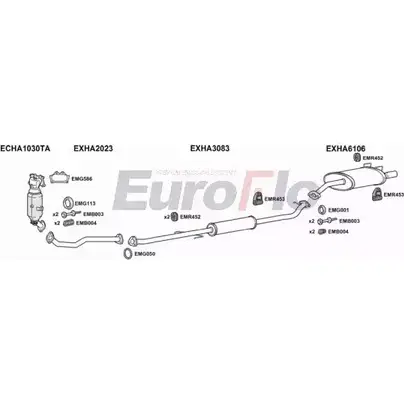 Система выпуска ОГ EUROFLO MWSXJC7 HACRV20 3011 IEMOY2 N 4364095 изображение 0