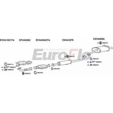 Система выпуска ОГ EUROFLO P9357PD 4364096 HACRV22D 3001A P YQG6Y изображение 0