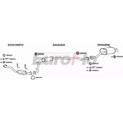 Система выпуска ОГ EUROFLO VKS 9H 4364125 5I5RUOH HAJAZ14 6001 изображение 0