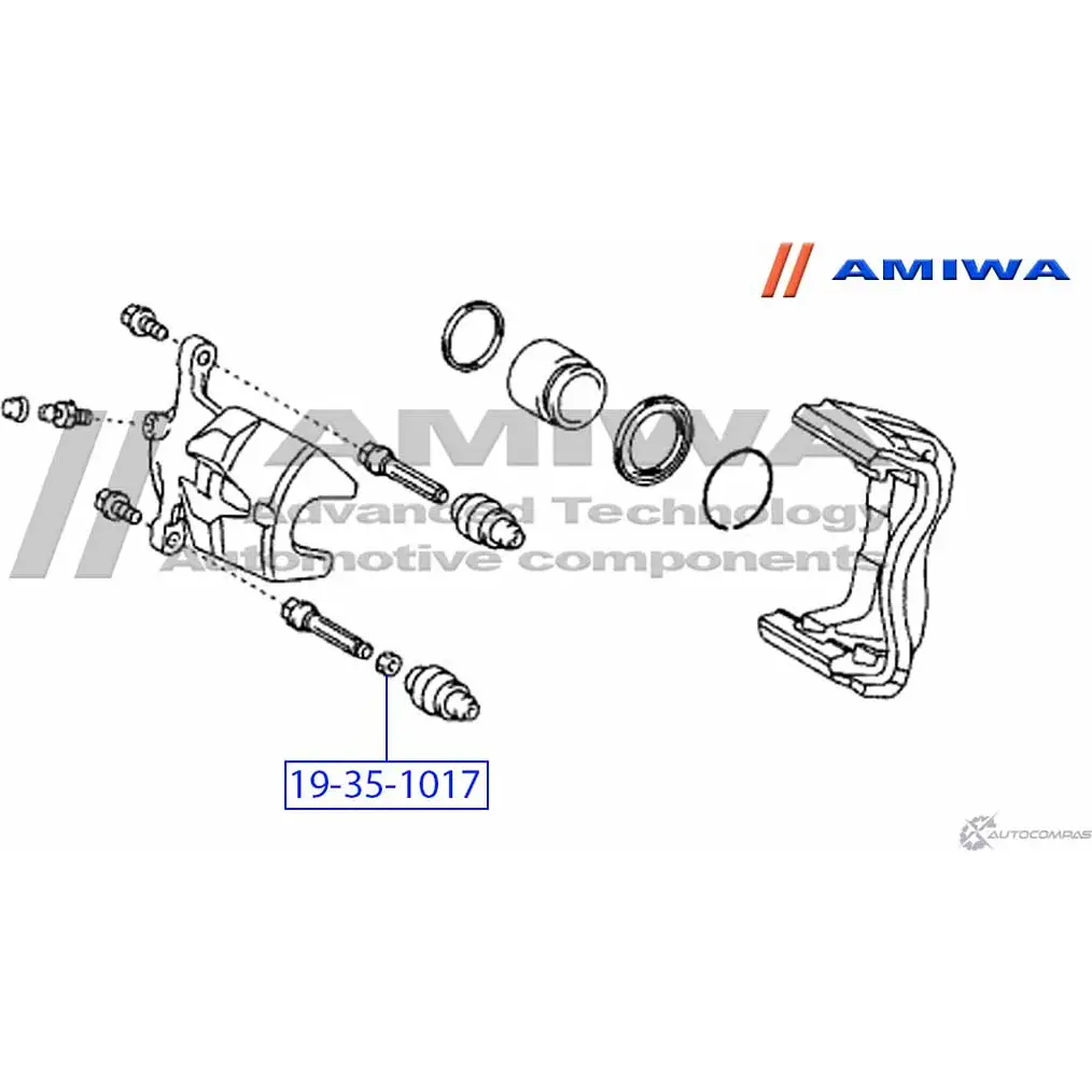 Заглушка направляющей втулки тормозного суппорта AMIWA 19-35-1017 1422491795 S21F0W E ZIT3 изображение 1