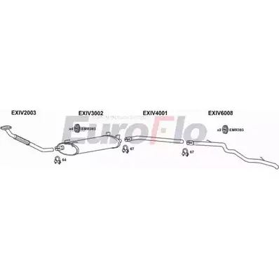 Система выпуска ОГ EUROFLO 4364535 YDANW CM CO9 IVDAI28D 7025J изображение 0