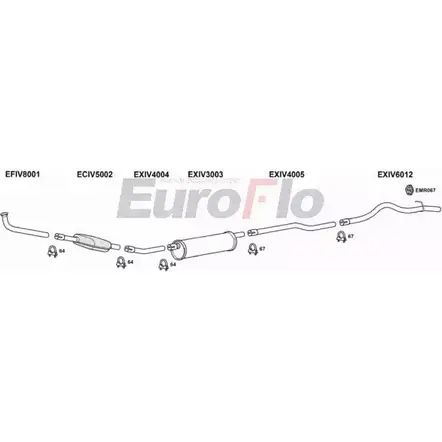 Система выпуска ОГ EUROFLO IVDAI28D 9008F 04WVK G 4364562 FCZPW