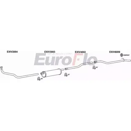 Система выпуска ОГ EUROFLO QHAULN4 4364563 IVDAI28D 9008G O IOLI3M