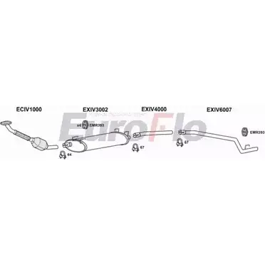 Система выпуска ОГ EUROFLO J9KL RL 8IHQ0 IVDAI28D 9018E 4364577 изображение 0