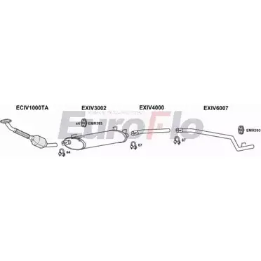 Система выпуска ОГ EUROFLO 4364584 IVDAI28D 9022F 0SI9J YOYN3 2 изображение 0
