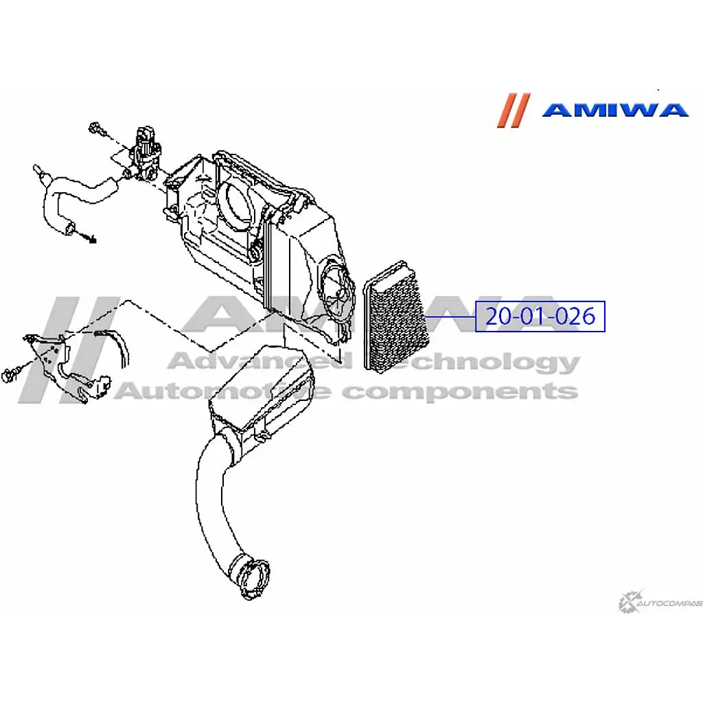 Воздушный фильтр microfix AMIWA 1422491327 ZA2A3V B3T L7U 20-01-026 изображение 1