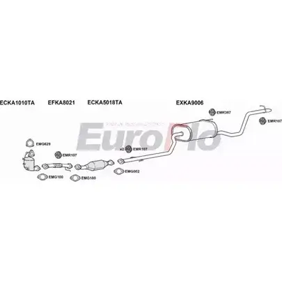 Система выпуска ОГ EUROFLO 72FGZT4 KTQJ2 1R 4364843 KACEE16D 3001A изображение 0