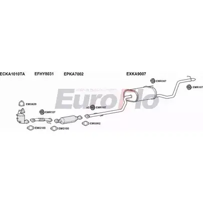Система выпуска ОГ EUROFLO IJ8HDV 4364846 KACEE16D 3004B C7A YA3X изображение 0