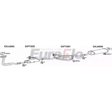 Система выпуска ОГ EUROFLO LADED20 2001A01 4364958 DK9YJ 4E 9LKDH