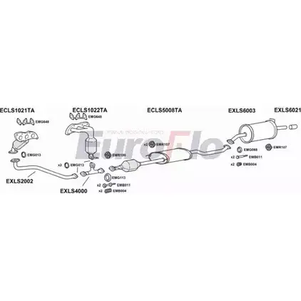 Система выпуска ОГ EUROFLO LSRX335 3001A 4 U2A1B 4365259 PRDYAA изображение 0