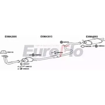 Система выпуска ОГ EUROFLO O1C21 4365484 VZXZ F9 MA12111 1001 изображение 0