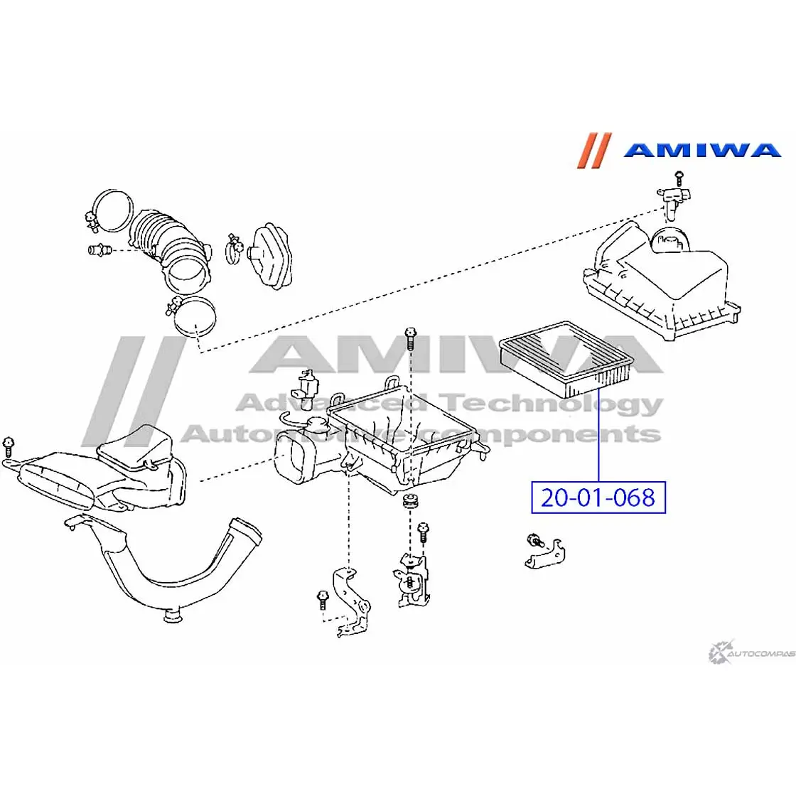 Воздушный фильтр microfix AMIWA 1422491347 OJ 7MS DCGX1AR 20-01-068 изображение 1