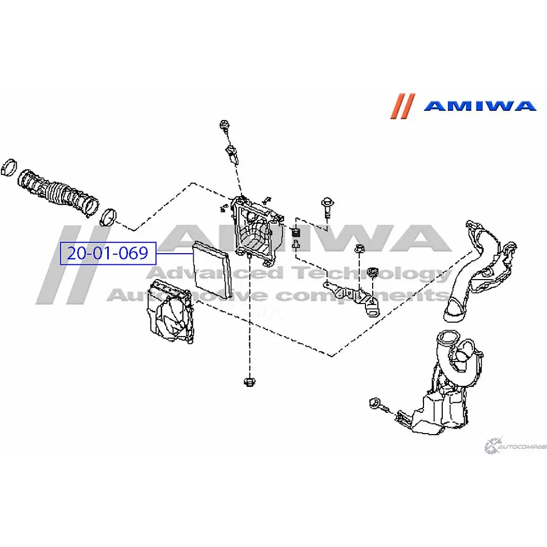 Воздушный фильтр microfix AMIWA 1422491348 PB8265 20-01-069 ZISYFW S изображение 1