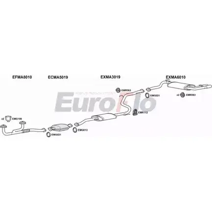 Система выпуска ОГ EUROFLO 4365579 BFRV3T8 MA32320 1001A PQJKJ ID изображение 0