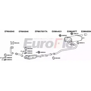 Система выпуска ОГ EUROFLO YVVDM4 4365613 HFF XZZE MA620D 1011 изображение 0